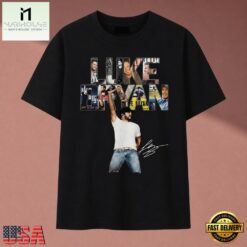 Luke Bryan Photo Text Fill Vintage Country Music Graphic T Shirt , Music Fan 2D Shirt Luke Bryan Photo Text Fill Vintage Country Music Graphic T Shirt