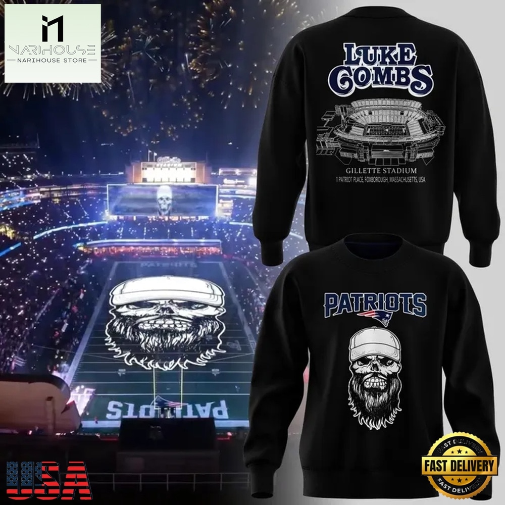 Luke Combs x New England Patriots 2026 Black Sweatshirt , Popular 3D Music Tee Luke Combs x New England Patriots 2026 Black Sweatshirt , Popular 3D Music Tee