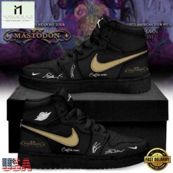 Mastodon Poisonous Weapons Tour 2026 Custom Black Air Jordan 1 Shoes