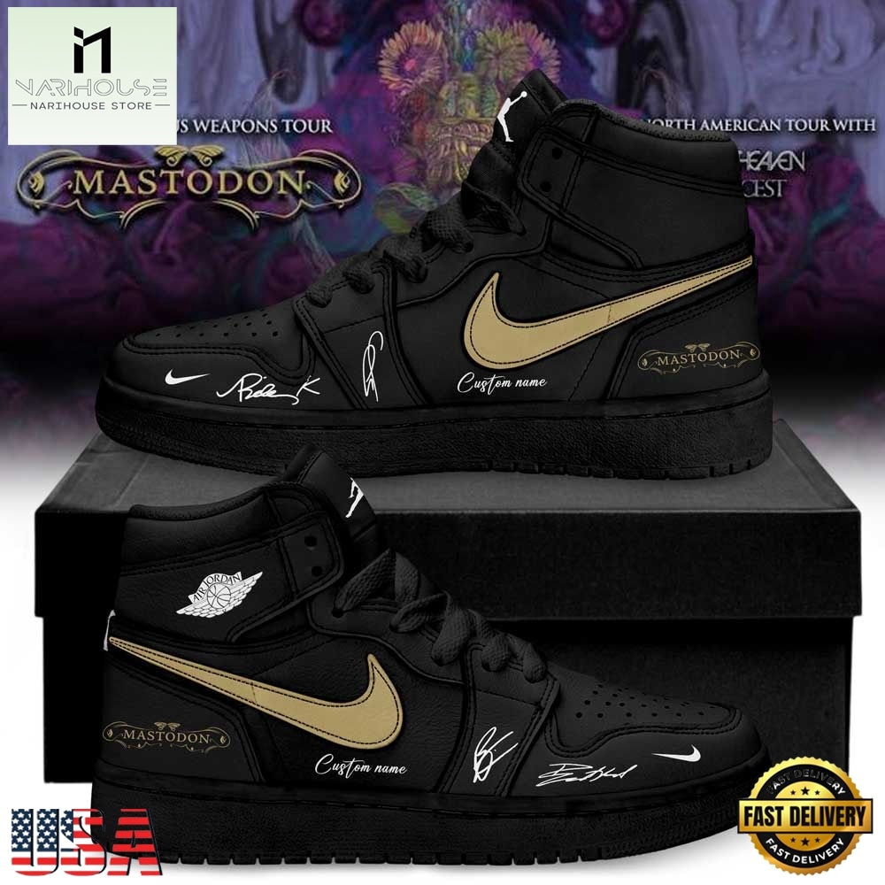Mastodon Poisonous Weapons Tour 2026 Custom Black Air Jordan 1 Shoes Mastodon Poisonous Weapons Tour 2026 Custom Black Air Jordan 1 Shoes