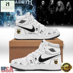 Megadeth 2026 Signed White Air Jordan 1 Hightop Shoes