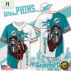 Miami Dolphins NFL Game Day Grateful Dead Baseball Jersey Shirt, NFL Game Day Jersey Miami Dolphins Nfl Game Day Grateful Dead Baseball Jersey Shirt