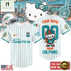 Miami Dolphins NFL Kitty Game Day Custom Baseball Jersey Shirt , NFL Game Day Jersey Miami Dolphins Nfl Kitty Game Day Custom Baseball Jersey Shirt
