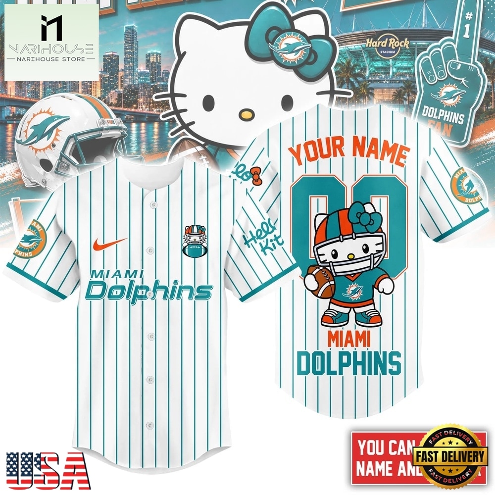 Miami Dolphins NFL Kitty Game Day Custom Baseball Jersey Shirt , NFL Game Day Jersey Miami Dolphins NFL Kitty Game Day Custom Baseball Jersey Shirt , NFL Game Day Jersey