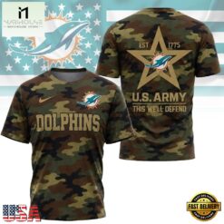 Miami Dolphins NFL Veterans US Army Camo New Design 3D Shirt , NFL Sporty Shirt Miami Dolphins Nfl Veterans US Army Camo New Design 3D Shirt