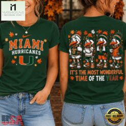 Miami Hurricanes 2026 NCAA Autumn Festive Cheer T Shirt , NCAA College 3D Shirt Miami Hurricanes 2026 Ncaa Autumn Festive Cheer T Shirt