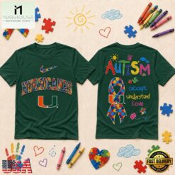 Miami Hurricanes NCAA Autism Awareness Puzzle Ribbon T Shirt , NCAA College 3D Shirt Miami Hurricanes Ncaa Autism Awareness Puzzle Ribbon T Shirt