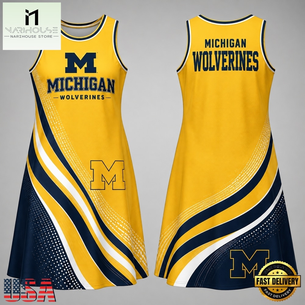 Michigan Wolverines NCAA Team Pride Women's Sleeveless Dress, NCAA Women Team Dress Michigan Wolverines NCAA Team Pride Women's Sleeveless Dress, NCAA Women Team Dress