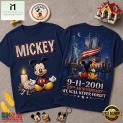 Mickey 911 Memorial 25th Anniversary 3D Shirt , Popular 3D Music Tee Mickey 911 Memorial 25th Anniversary 3D Shirt