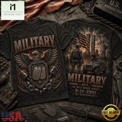 Military Honor & Freedom 911 25th Anniversary Memorial T Shirt, Popular 3D Music Tee Military Honor Freedom 911 25th Anniversary Memorial T Shirt