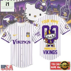 Minnesota Vikings NFL Kitty Game Day Custom Baseball Jersey Shirt , NFL Game Day Jersey Minnesota Vikings Nfl Kitty Game Day Custom Baseball Jersey Shirt