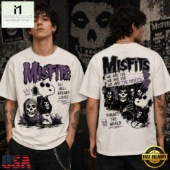 Misfits x Snoopy All Hell Breaks Loose 3D Shirt , Music Fans 3D T Shirt Misfits X Snoopy All Hell Breaks Loose 3D Shirt