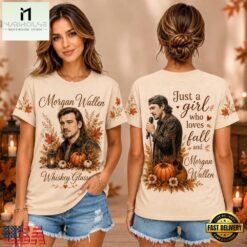Morgan Wallen Autumn Leaves Pumpkin Portrait Unisex 3D Shirt , Music Fans 3D T Shirt Morgan Wallen Autumn Leaves Pumpkin Portrait Unisex 3D Shirt