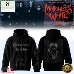 Motionless In White Signed Decades 2026 Black 3D Hoodie , Popular 3D Music Tee Motionless IN White Signed Decades 2026 Black 3D Hoodie