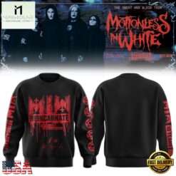 Motionless In White Signed Decades 2026 Sweatshirt , Popular 3D Music Tee Motionless IN White Signed Decades 2026 Sweatshirt