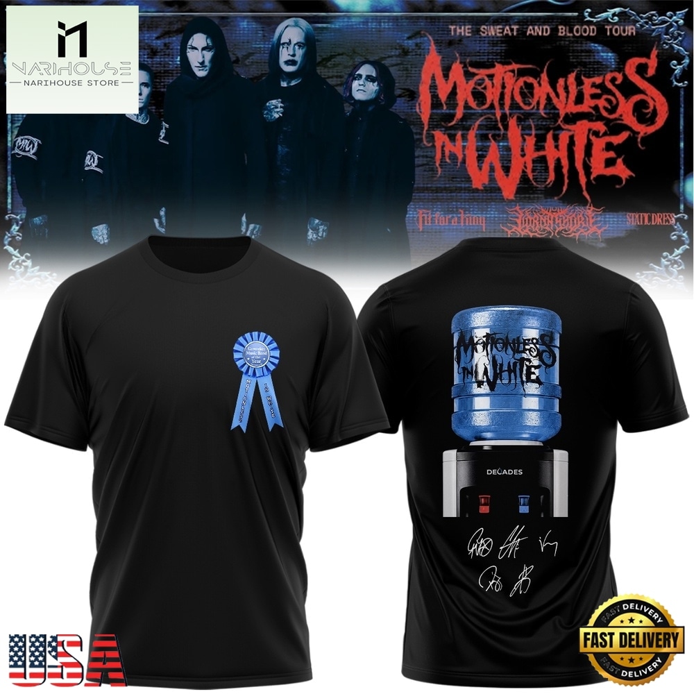 Motionless In White Signed Decades 2026 T Shirt , Popular 3D Music Tee Motionless In White Signed Decades 2026 T Shirt , Popular 3D Music Tee