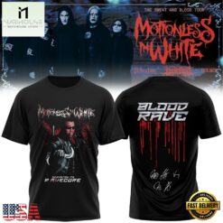 Motionless In White The Sweat And Blood Tour 2026 Signature T Shirt , Popular 3D Music Tee Motionless IN White The Sweat And Blood Tour 2026 Signature T Shirt