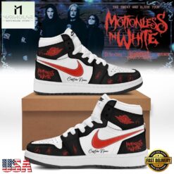 Motionless In White The Sweat And Blood Tour Signed 2026 Black Air Jordan 1 Hightop Shoes
