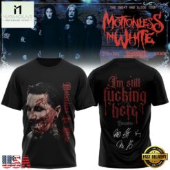 Motionless In White The Sweat And Blood Tour Signed 2026 Graphic Design T Shirt , Popular 3D Music Tee Motionless IN White The Sweat And Blood Tour Signed 2026 Graphic Design T Shirt