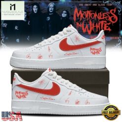 Motionless In White The Sweat And Blood Tour Signed 2026 White Air Force 1 Shoes Sneakers