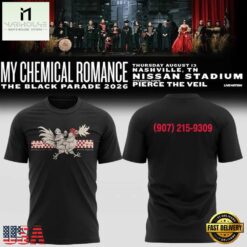 My Chemical Romance The Black Parade 2026 Nashville, TN T Shirt , Popular 3D Music Tee MY Chemical Romance The Black Parade 2026 Nashville TN T Shirt