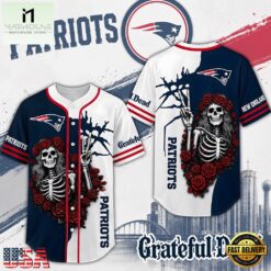 New England Patriots NFL Game Day Grateful Dead Baseball Jersey Shirt, NFL Game Day Jersey New England Patriots Nfl Game Day Grateful Dead Baseball Jersey Shirt