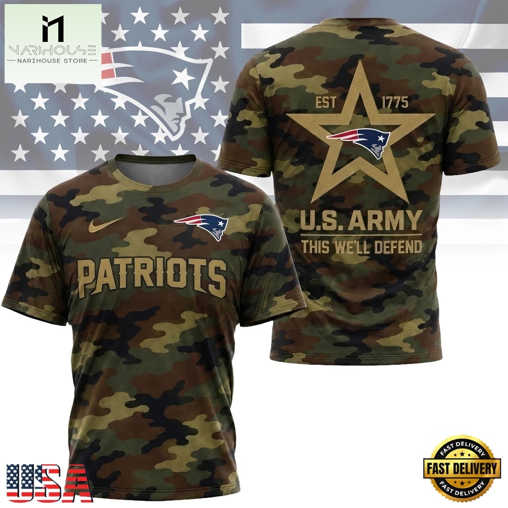New England Patriots NFL Veterans US Army Camo New Design 3D Shirt , NFL Sporty Shirt New England Patriots NFL Veterans US Army Camo New Design 3D Shirt , NFL Sporty Shirt