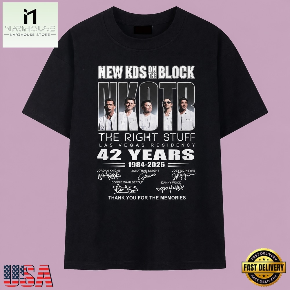 New Kids On The Block 42 Years Las Vegas Residency Signatures T Shirt, Music Fan 2D Shirt New Kids On The Block 42 Years Las Vegas Residency Signatures T Shirt, Music Fan 2D Shirt