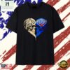 New Orleans Saints x New Orleans Pelicans skulls face to face heart shape T Shirt , Stylish 2D Graphic Shirt New Orleans Saints X New Orleans Pelicans Skulls Face TO Face Heart Shape T Shirt