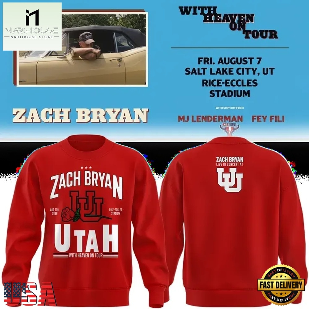 New Sweatshirt Zach Bryan x Utah Utes Football, With Heaven On Tour 2026 Sweatshirt , Music Fans 3D T Shirt New Sweatshirt Zach Bryan x Utah Utes Football, With Heaven On Tour 2026 Sweatshirt , Music Fans 3D T Shirt