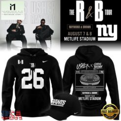 New York Giants x Usher & Chris Brown 2026 Limited Edition Black Hoodie , Popular 3D Music Tee New York Giants X Usher Chris Brown 2026 Limited Edition Black Hoodie