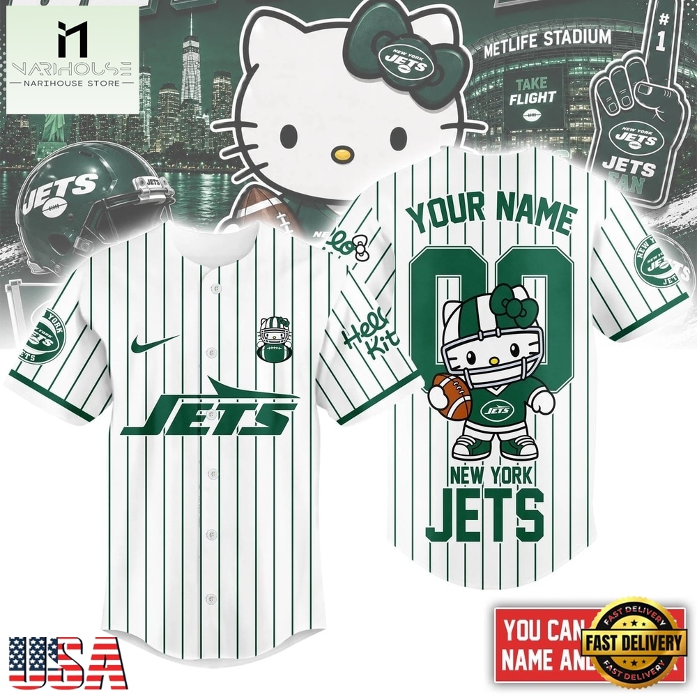 New York Jets NFL Kitty Game Day Custom Baseball Jersey Shirt , NFL Game Day Jersey New York Jets NFL Kitty Game Day Custom Baseball Jersey Shirt , NFL Game Day Jersey