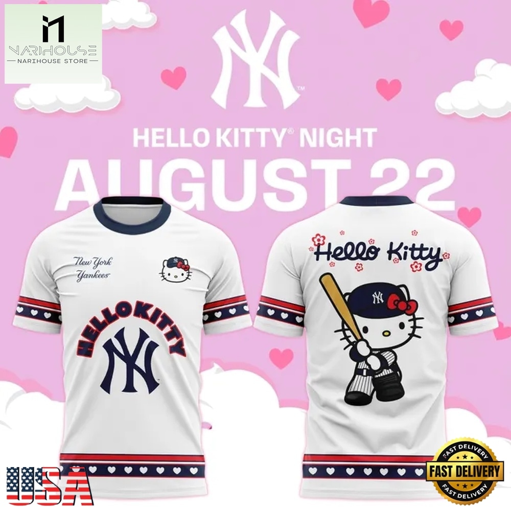 New York Yankees x Hello Kitty Night 2026 T shirt, Popular 3D Music Tee New York Yankees x Hello Kitty Night 2026 T shirt, Popular 3D Music Tee