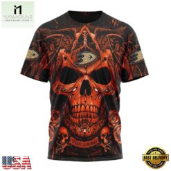 NHL Anaheim Ducks Special Design Halloween With Skull Art Hoodie, T Shirt , NHL 3D Game Day Tee Nhl Anaheim Ducks Special Design Halloween With Skull Art Hoodie T Shirt 4