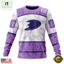 NHL Anaheim Ducks Special Lavender Fight Cancer Hoodie, T Shirt , NHL 3D Game Day Tee Nhl Anaheim Ducks Special Lavender Fight Cancer Hoodie T Shirt 4