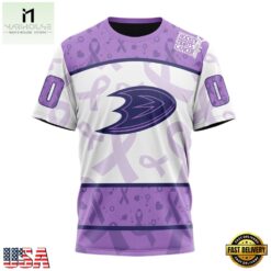 NHL Anaheim Ducks Special Lavender Fight Cancer Hoodie, T Shirt , NHL 3D Game Day Tee Nhl Anaheim Ducks Special Lavender Fight Cancer Hoodie T Shirt 5