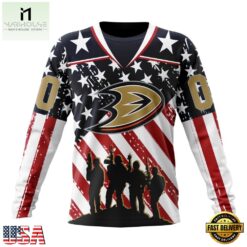 NHL Anaheim Ducks Specialized Kits For Honor USS Military Hoodie, T Shirt , NHL 3D Game Day Tee Nhl Anaheim Ducks Specialized Kits For Honor Uss Military Hoodie T Shirt 3