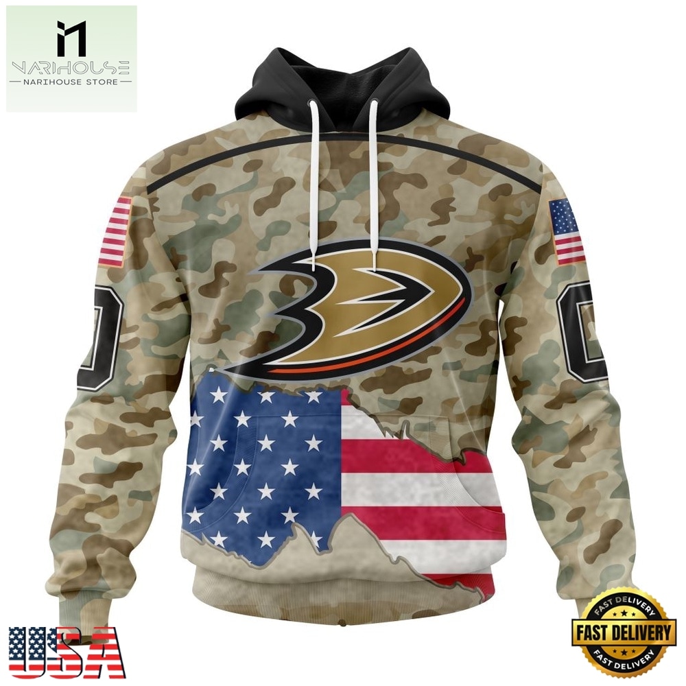 NHL Anaheim Ducks Specialized Kits For United State With Camo Color Hoodie, T Shirt , NHL 3D Game Day Tee Nhl Anaheim Ducks Specialized Kits For United State With Camo Color Hoodie T Shirt 1