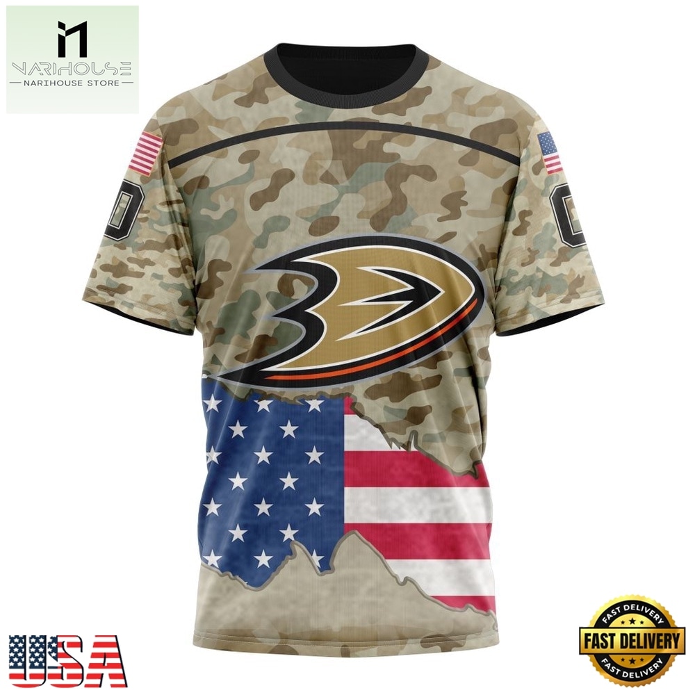 NHL Anaheim Ducks Specialized Kits For United State With Camo Color Hoodie, T Shirt , NHL 3D Game Day Tee NHL Anaheim Ducks Specialized Kits For United State With Camo Color Hoodie, T Shirt , NHL 3D Game Day Tee