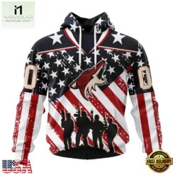 NHL Arizona Coyotes Specialized Kits For Honor USS Military Hoodie, T Shirt , NHL 3D Game Day Tee Nhl Arizona Coyotes Specialized Kits For Honor Uss Military Hoodie T Shirt 1
