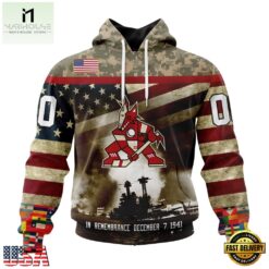 NHL Arizona Coyotes Specialized Unisex Kits Remember Pearl Harbor Hoodie, T Shirt , NHL 3D Game Day Tee Nhl Arizona Coyotes Specialized Unisex Kits Remember Pearl Harbor Hoodie T Shirt 1