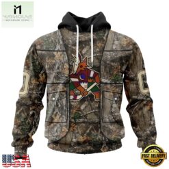 NHL Arizona Coyotes Specialized Unisex Vest Kits With Realtree Camo Hoodie, T Shirt, NHL 3D Game Day Tee Nhl Arizona Coyotes Specialized Unisex Vest Kits With Realtree Camo Hoodie T Shirt 1