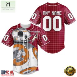 NHL Arizona Coyotes x BB 8 D Star War Baseball Jersey , NHL Graphic Baseball Jersey Nhl Arizona Coyotes X BB 8 D Star War Baseball Jersey 1
