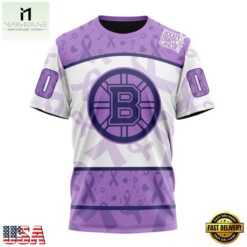 NHL Boston Bruins Special Lavender Fight Cancer Hoodie, T Shirt , NHL 3D Game Day Tee Nhl Boston Bruins Special Lavender Fight Cancer Hoodie T Shirt 5