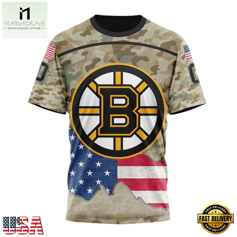 NHL Boston Bruins Specialized Kits For United State With Camo Color Hoodie, T Shirt , NHL 3D Game Day Tee Nhl Boston Bruins Specialized Kits For United State With Camo Color Hoodie T Shirt 4