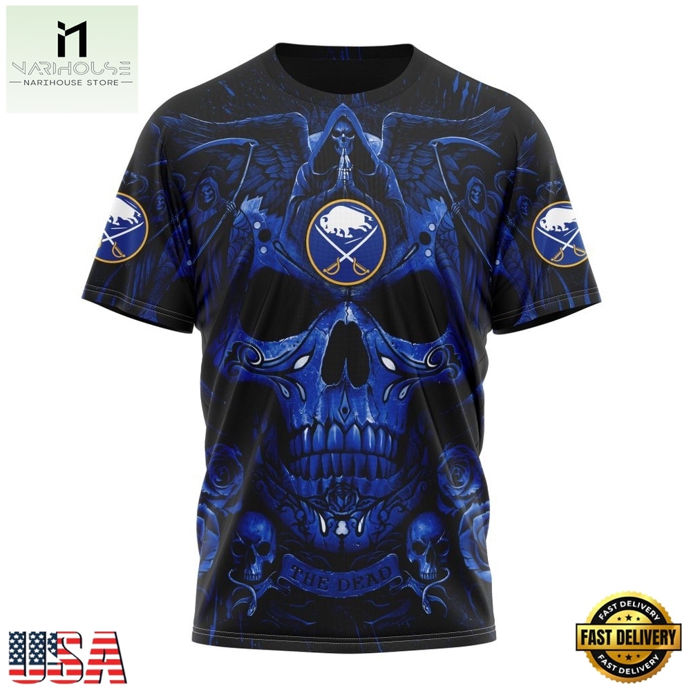 NHL Buffalo Sabres Special Design Halloween With Skull Art Hoodie, T Shirt , NHL 3D Game Day Tee NHL Buffalo Sabres Special Design Halloween With Skull Art Hoodie, T Shirt , NHL 3D Game Day Tee