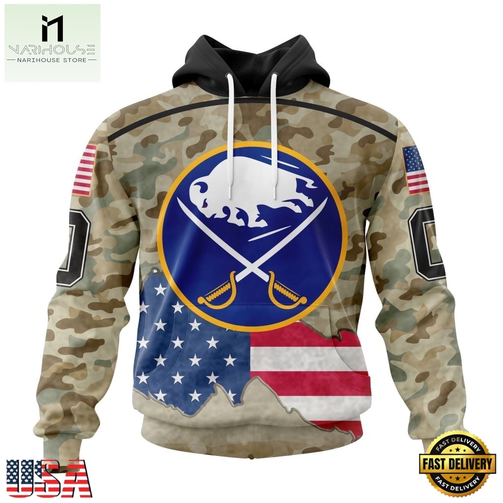 NHL Buffalo Sabres Specialized Kits For United State With Camo Color Hoodie, T Shirt , NHL 3D Game Day Tee Nhl Buffalo Sabres Specialized Kits For United State With Camo Color Hoodie T Shirt 1