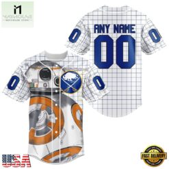 NHL Buffalo Sabres x BB 8 D Star War Baseball Jersey , NHL Graphic Baseball Jersey Nhl Buffalo Sabres X BB 8 D Star War Baseball Jersey 1