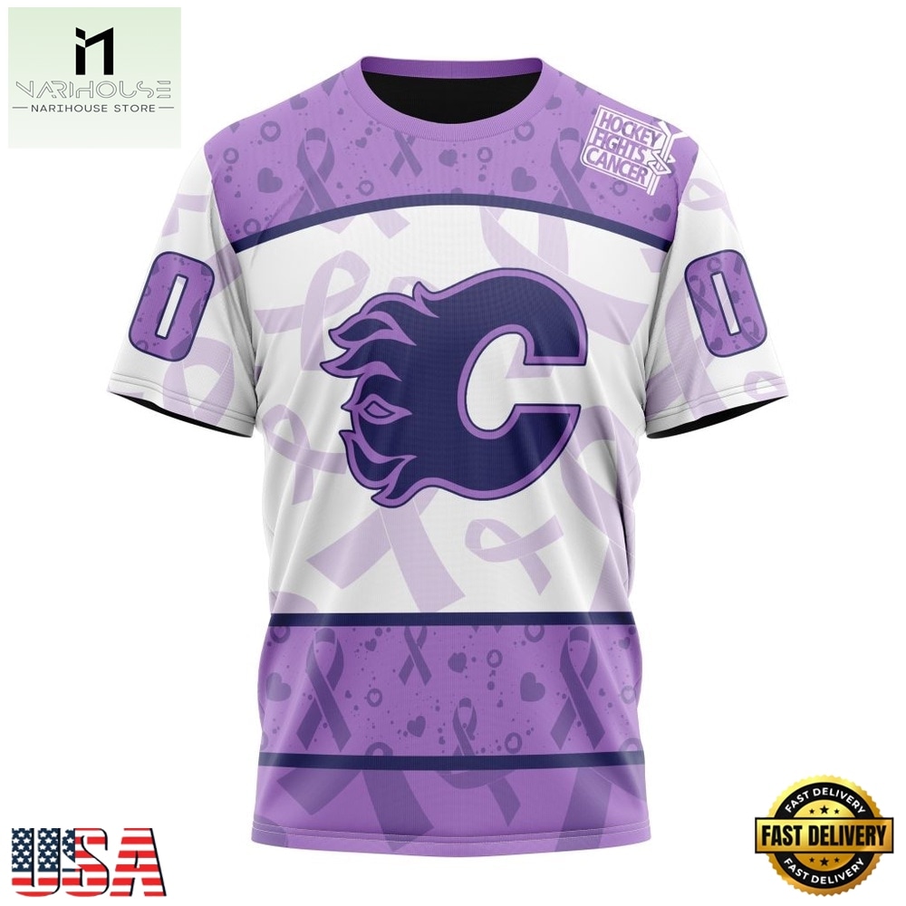 NHL Calgary Flames Special Lavender Fight Cancer Hoodie, T Shirt , NHL 3D Game Day Tee NHL Calgary Flames Special Lavender Fight Cancer Hoodie, T Shirt , NHL 3D Game Day Tee