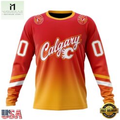 NHL Calgary Flames Special Retro Gradient Design Hoodie, T Shirt, NHL 3D Game Day Tee Nhl Calgary Flames Special Retro Gradient Design Hoodie T Shirt 3